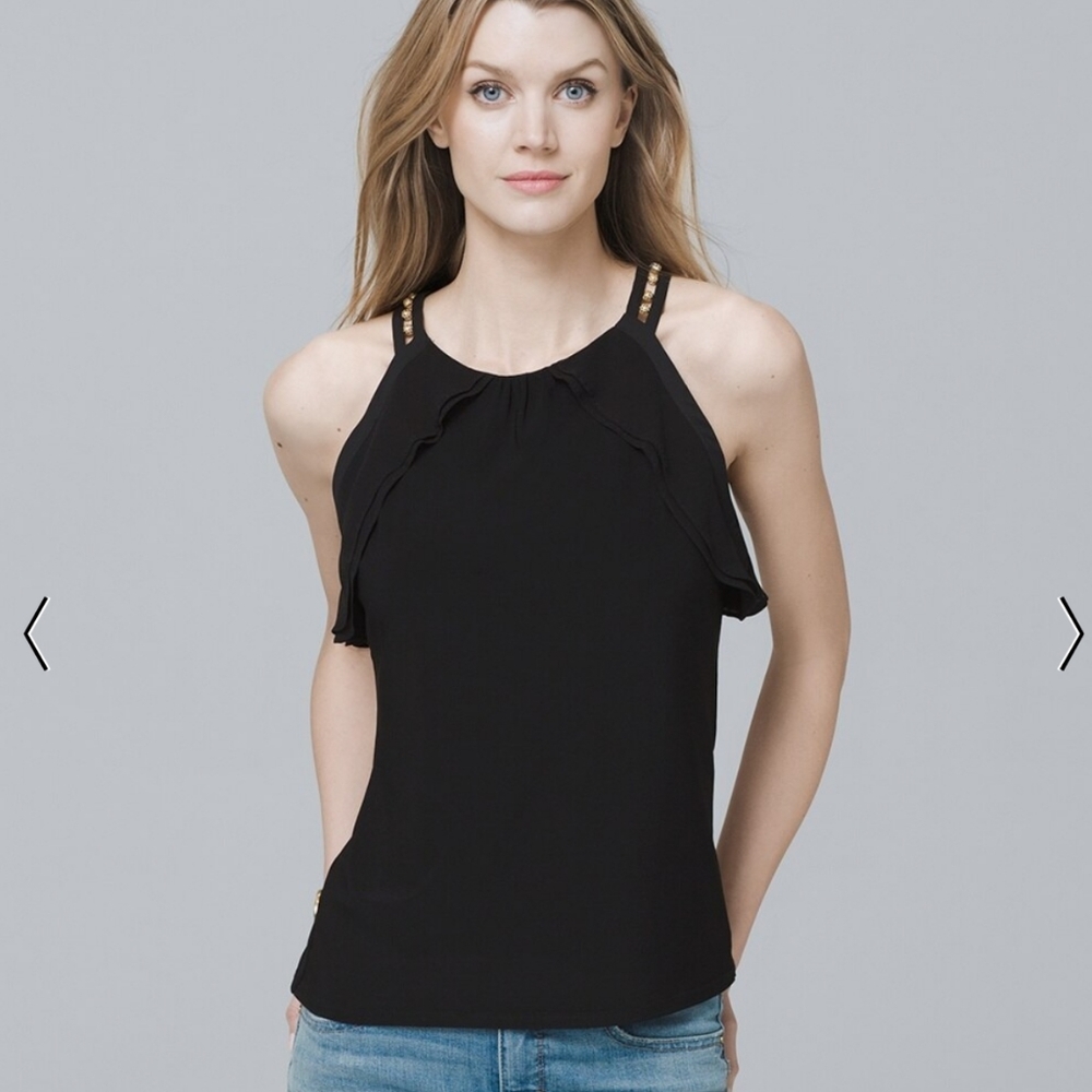 White House Black Market Bead Detail Knit Tank